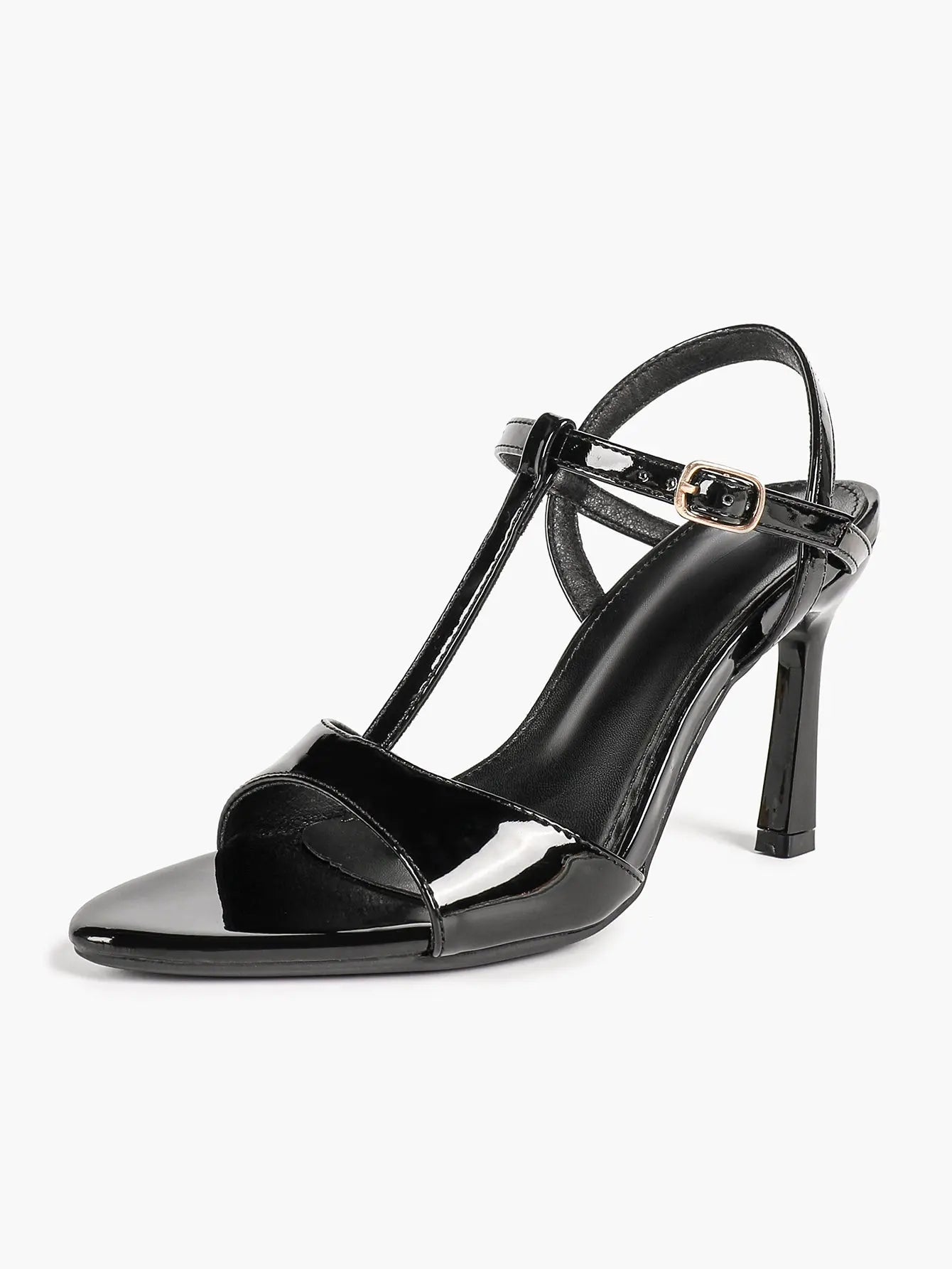 Women's Open Toe Stiletto Sandals Ankle Strap Buckle Sexy High Heel Dress Shoes 9.5CM YISHIFAN