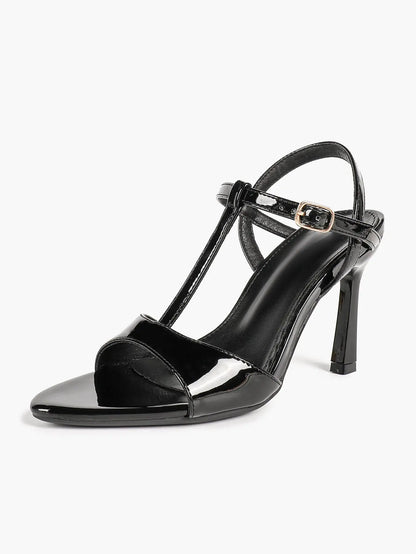 Women's Open Toe Stiletto Sandals Ankle Strap Buckle Sexy High Heel Dress Shoes 9.5CM YISHIFAN