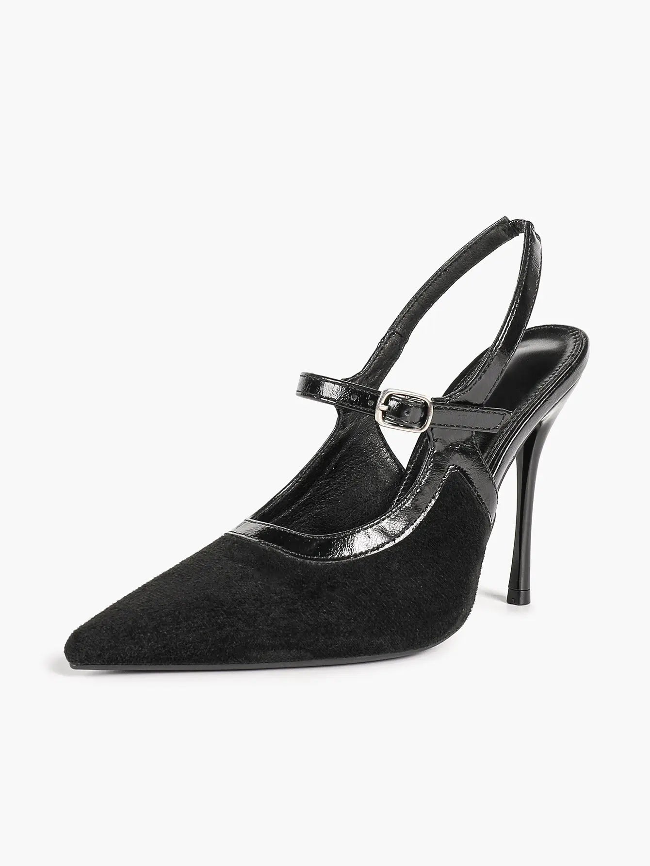 Women's Pointed Toe Stiletto Heels Mary Jane Slingback Pumps Buckle Strap Dress Shoes YISHIFAN