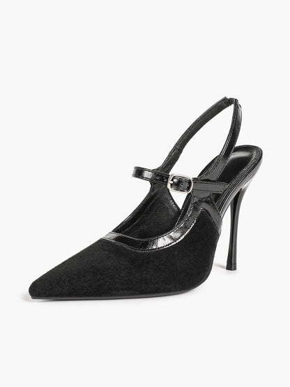 Women's Pointed Toe Stiletto Heels Mary Jane Slingback Pumps Buckle Strap Dress Shoes YISHIFAN