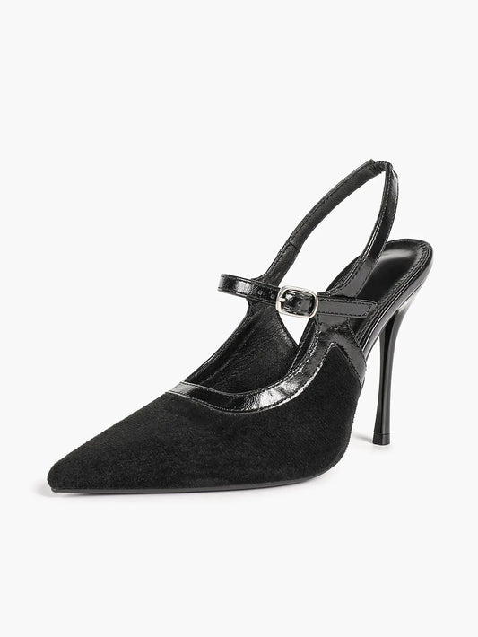 Women's Pointed Toe Stiletto Heels Mary Jane Slingback Pumps Buckle Strap Dress Shoes YISHIFAN