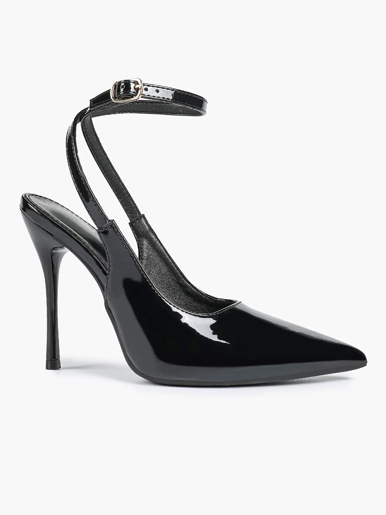 Women's Leather Pointed Toe Closed Toe Ankle Strap Heels Dress Shoes for Wedding Party Office YISHIFAN