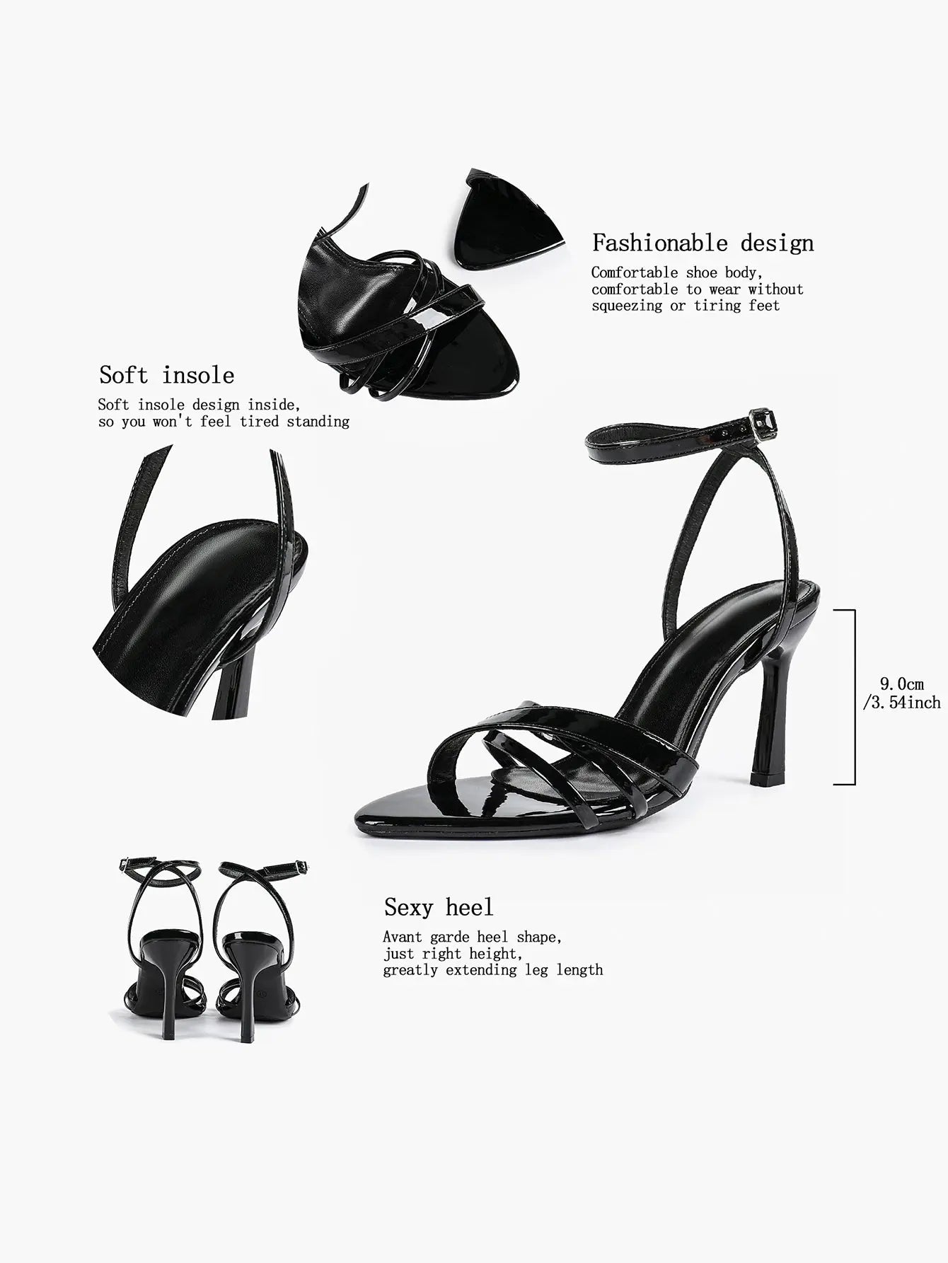 Brown Leather High-Heel Sandals  Cross Strap Stiletto Heels Wedding Party Dress Shoes YISHIFAN