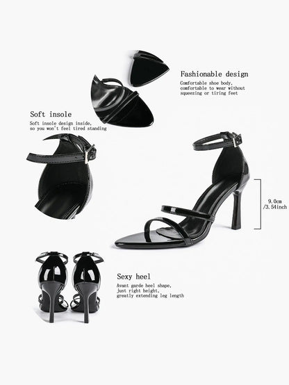 Women's High Stilettos Heels Open Toe Pointed Sandals Ankle Strap Pumps Dress Shoes Party Work Heeled Sandals YISHIFAN
