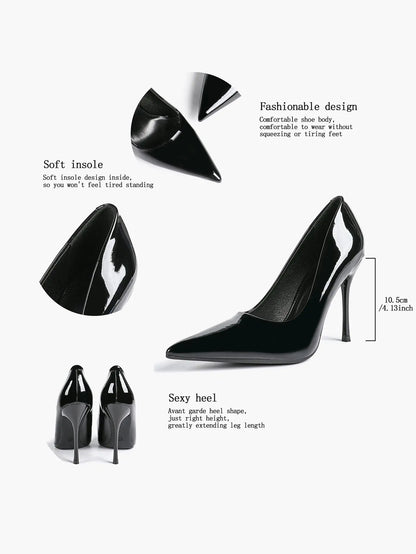 Women's Stiletto Heels Closed Sharp Pointed Toe Classic Wedding Party Dress Pump Shoes YISHIFAN