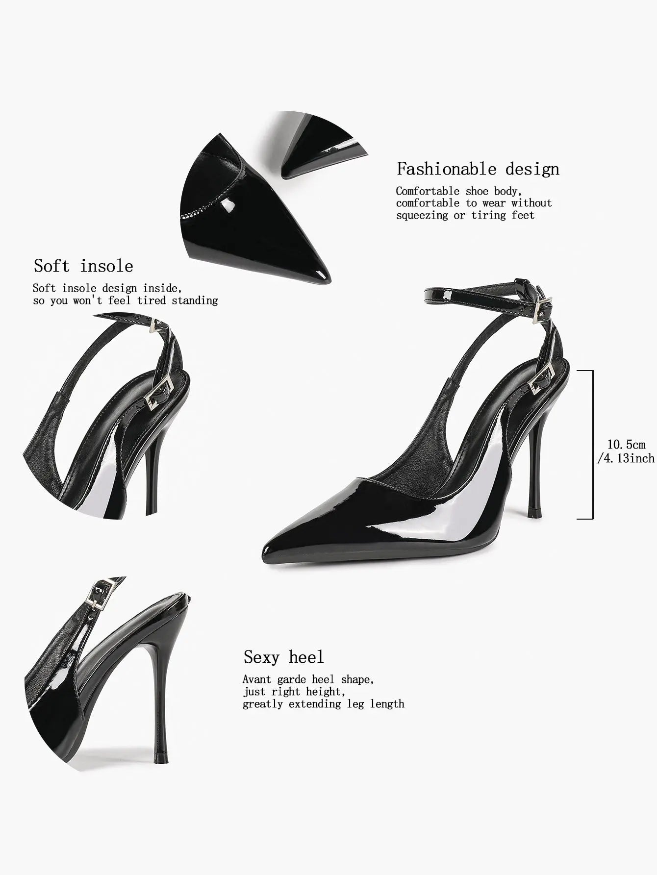 Ivory D’Orsay Double Strap Stiletto Heels – Women’s Pointed Toe Ankle Strap High Heels YISHIFAN