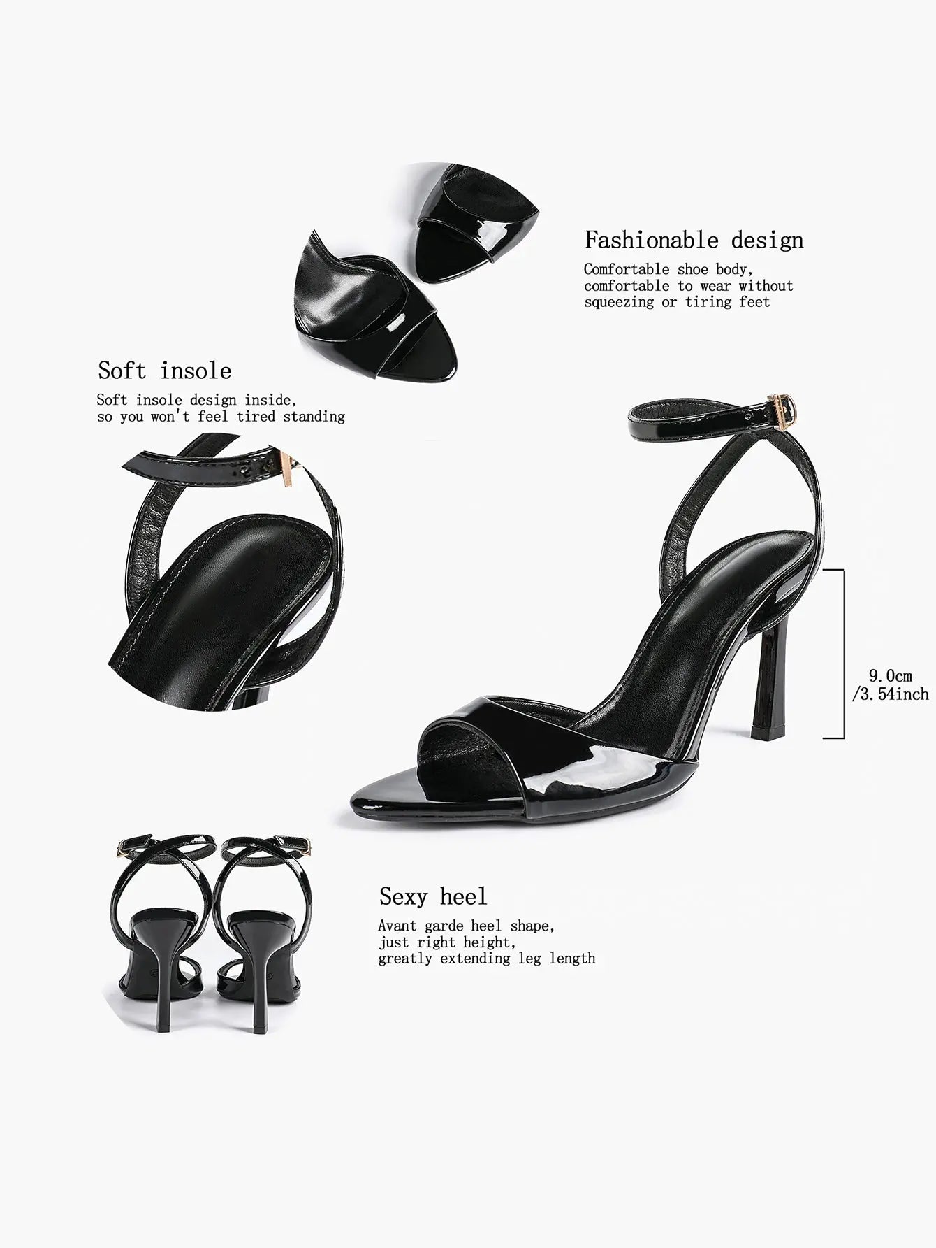 Women's High-Heel Sandals Peep-Toe Fish Mouth Stiletto Heels Wedding Party Dress Shoes YISHIFAN