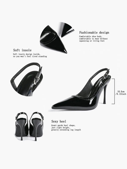 Women's High-Heel Sandals Closed Pointed Toe Slingback Stiletto Heels for Wedding Party YISHIFAN