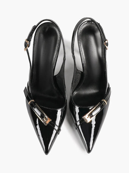 Chocolate-Brown Sculptural Stilettos: Gold-Chain Accents & Cloud-Like Soft Insole for Leg-Lengthening Glamour YISHIFAN