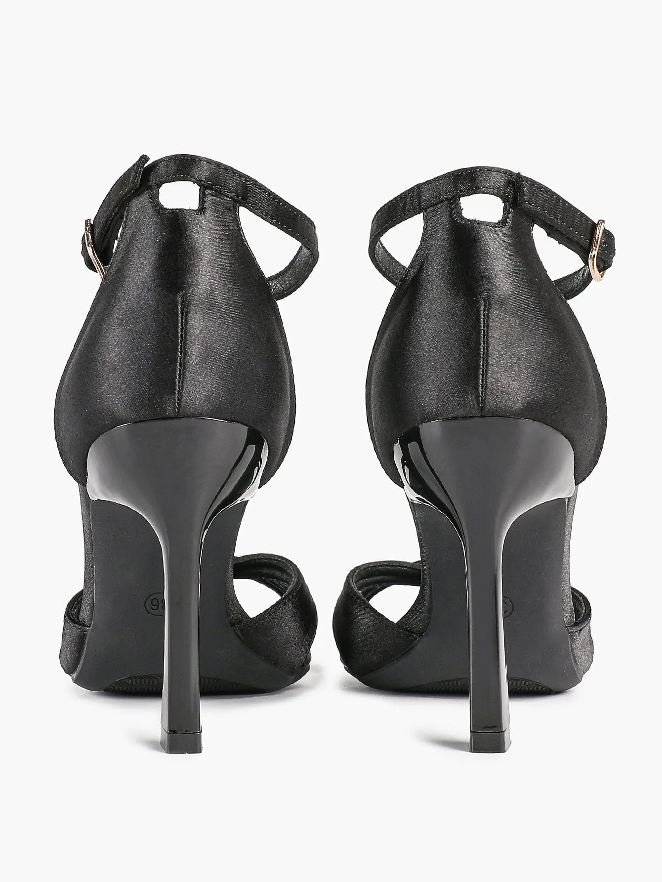 Women's Satin Cross Strap Ankle Strap 3.74 Inch Heels Open Toe Pointed Stilleto Sandals for Party Wedding YISHIFAN