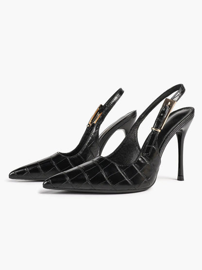 Women's Green Stone High-Heel Sandals Pointed Toe Slingback Stiletto Heels Wedding Party Evening Dress Shoes YISHIFAN