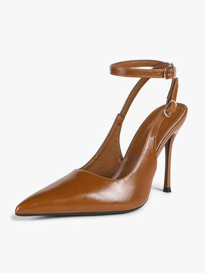 Women Pointed Toe Slingback Stiletto Heels Ankle Strap Dress Shoes Wedding Bridal Party Sexy High Heels YISHIFAN