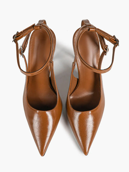 Ivory D’Orsay Double Strap Stiletto Heels – Women’s Pointed Toe Ankle Strap High Heels YISHIFAN