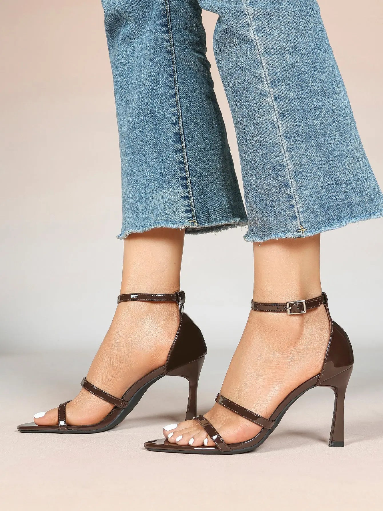Women's High Stilettos Heels Open Toe Pointed Sandals Ankle Strap Pumps Dress Shoes Party Work Heeled Sandals YISHIFAN