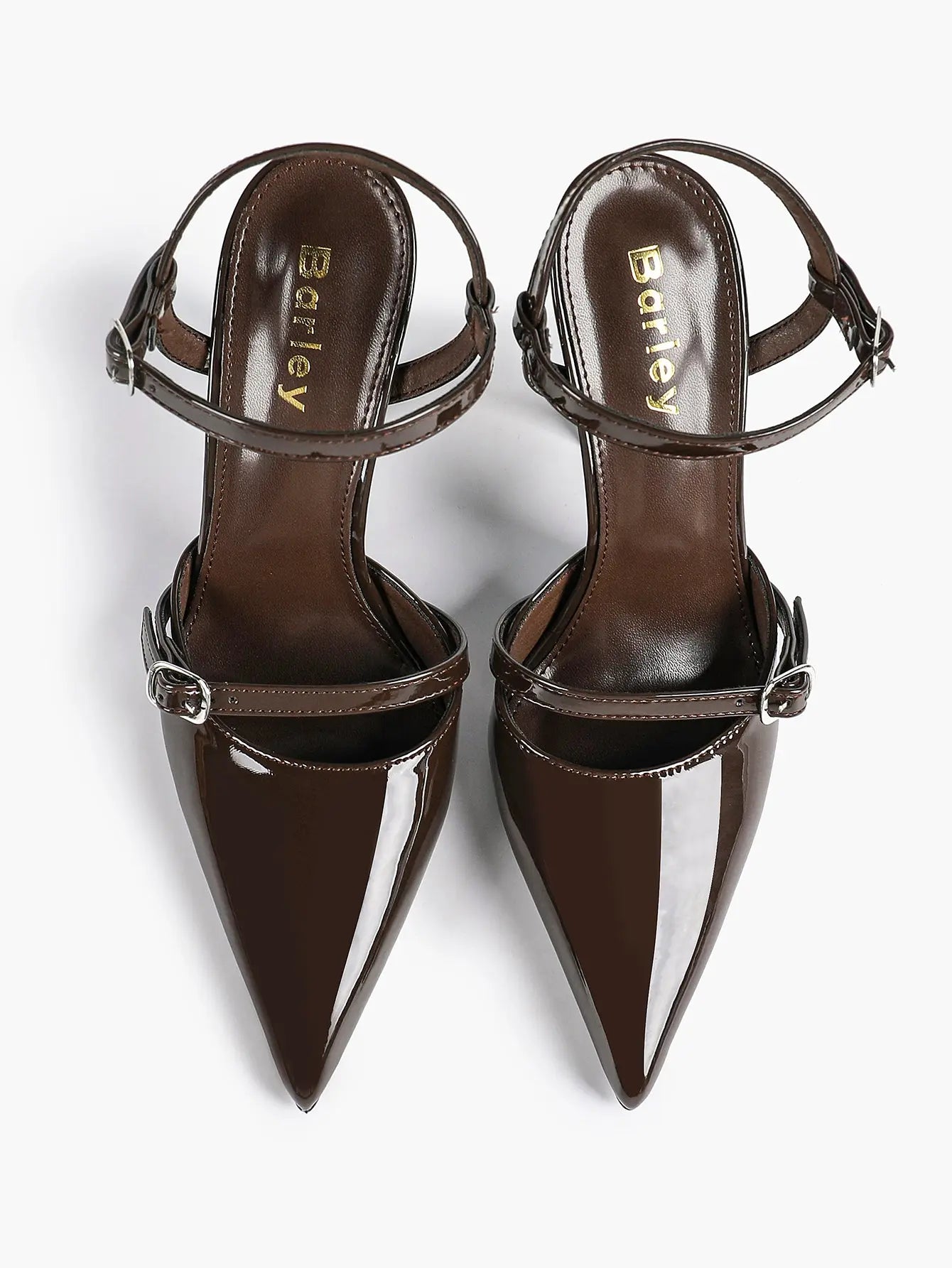 Women's Ivory Leather High-Heel Stiletto Pointed Toe Ankle Strap Sandals Sexy Wedding Party Evening Dress Shoes YISHIFAN