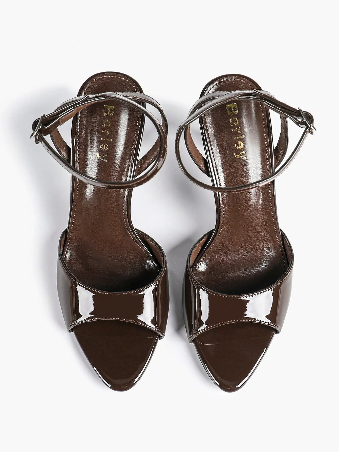 Women Leather High-Heel Sandals Peep-Toe Stiletto Heels Wedding Party Evening Dress Shoes YISHIFAN