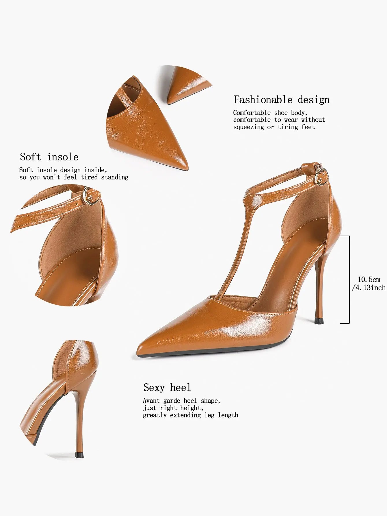 Women Pointed Toe Stiletto Heels Ankle Strap Heeled Sandals Wedding Party Sexy Dress Shoes YISHIFAN