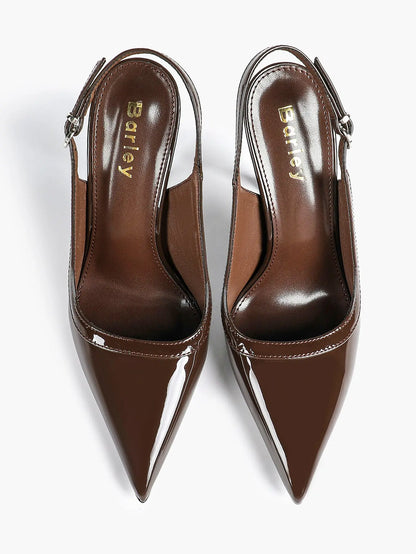 Women's High-Heel Sandals Closed Pointed Toe Slingback Stiletto Heels for Wedding Party YISHIFAN