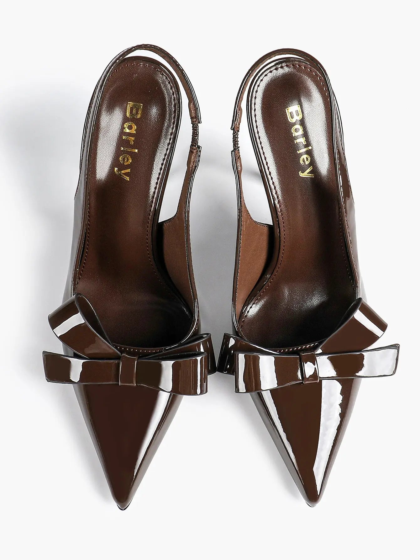 Women's Leather Bowknot High-Heel Closed Toe Pointed Toe Slingback Stiletto Heels Top-quality Shoes YISHIFAN