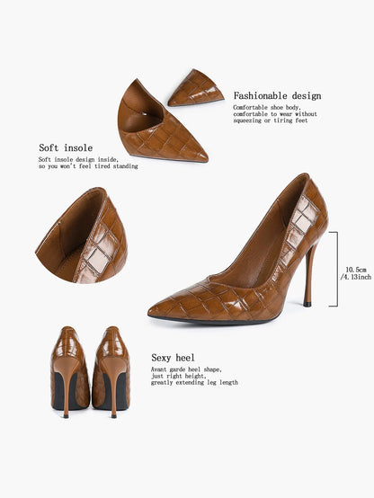 Women's Closed Pointed Toe Classic Stiletto Heels for Wedding Party Evening Dress Shoes YISHIFAN