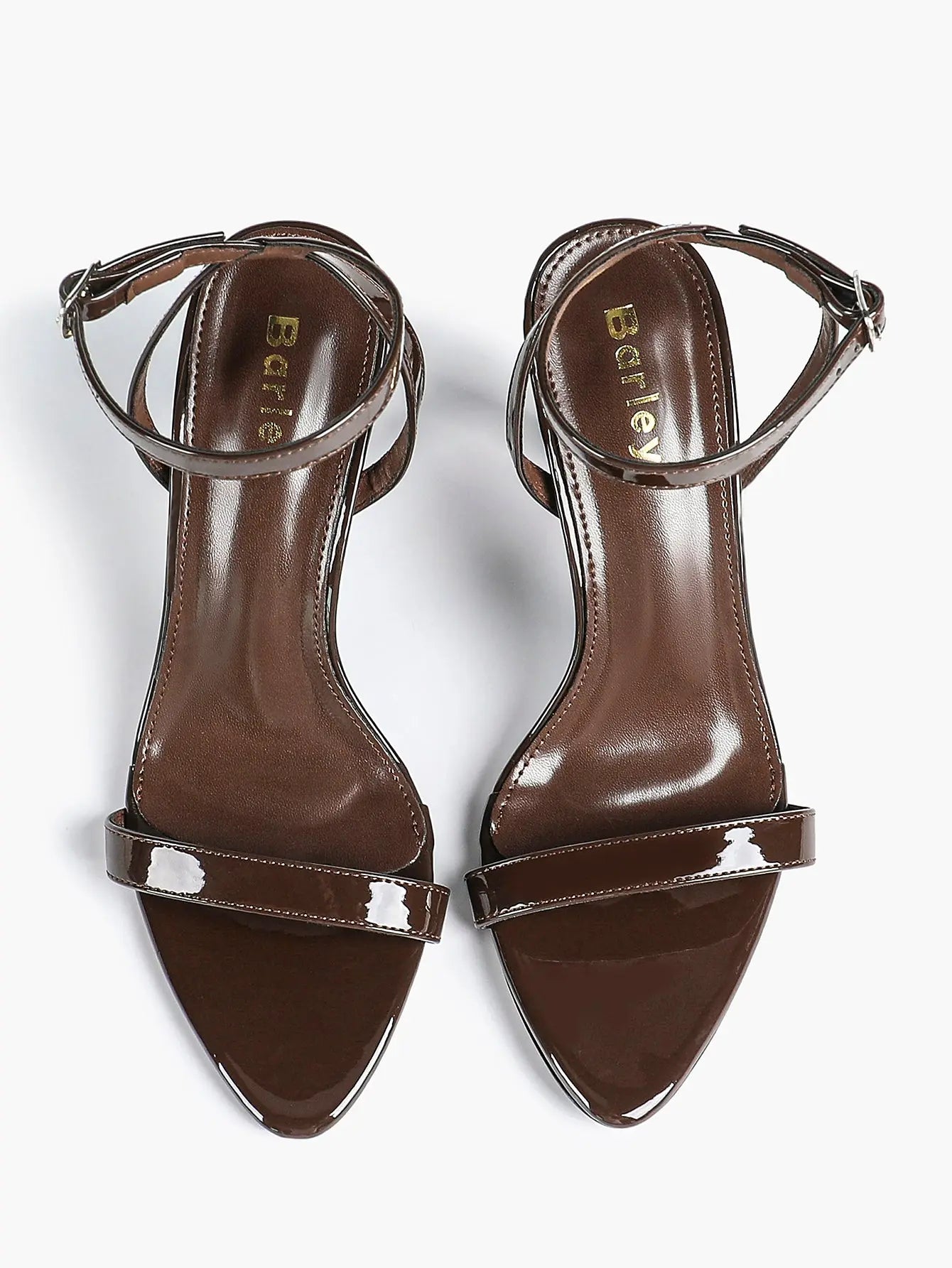 Women Leather High-Heel Sandals Pointed Toe Open Back Stiletto Heels Office Dress Shoes YISHIFAN