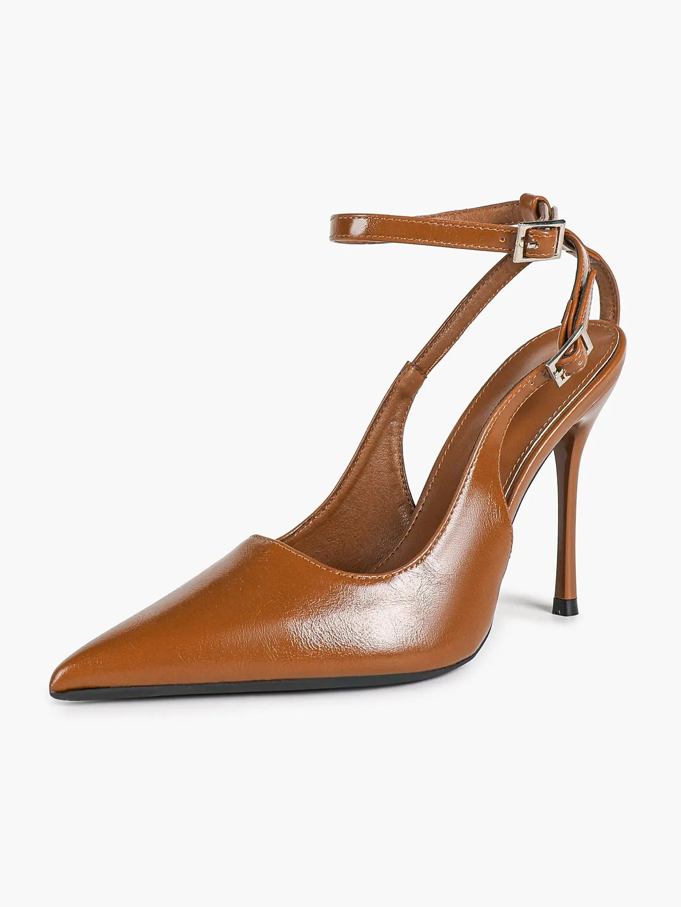 Ivory D’Orsay Double Strap Stiletto Heels – Women’s Pointed Toe Ankle Strap High Heels YISHIFAN
