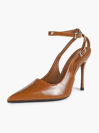 Ivory D’Orsay Double Strap Stiletto Heels – Women’s Pointed Toe Ankle Strap High Heels YISHIFAN