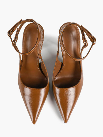 Women Pointed Toe Slingback Stiletto Heels Ankle Strap Dress Shoes Wedding Bridal Party Sexy High Heels YISHIFAN