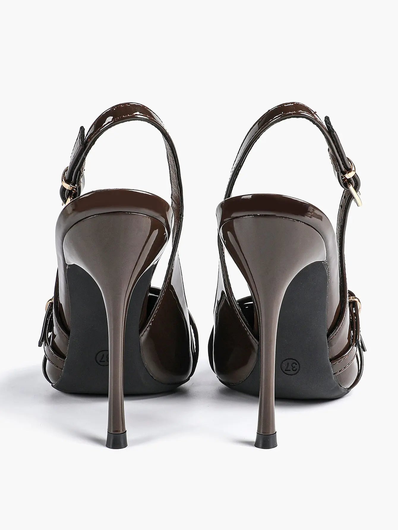Women's High-Heel Sandals Closed Pointed Toe Slingback Heels Ankle Strap Stiletto Heels Elegant YISHIFAN