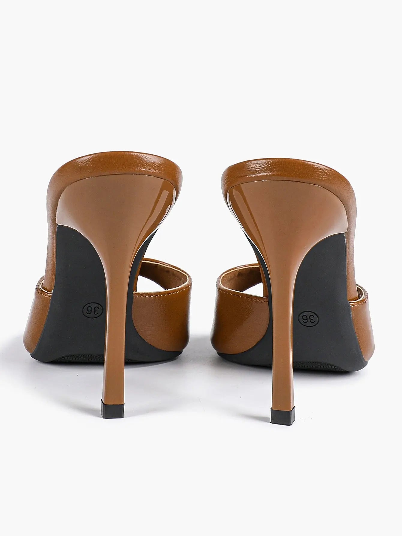Women's Kitten Heels for Square Toe Open Toe Backless Mule Heels Stiletto Sandals 4.13 Inch YISHIFAN