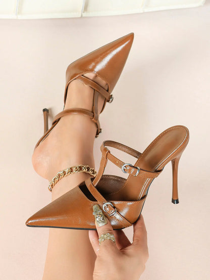 Women's Slingback High Heels Pointed Toe Stilettos Dress Party Pump Shoes YISHIFAN