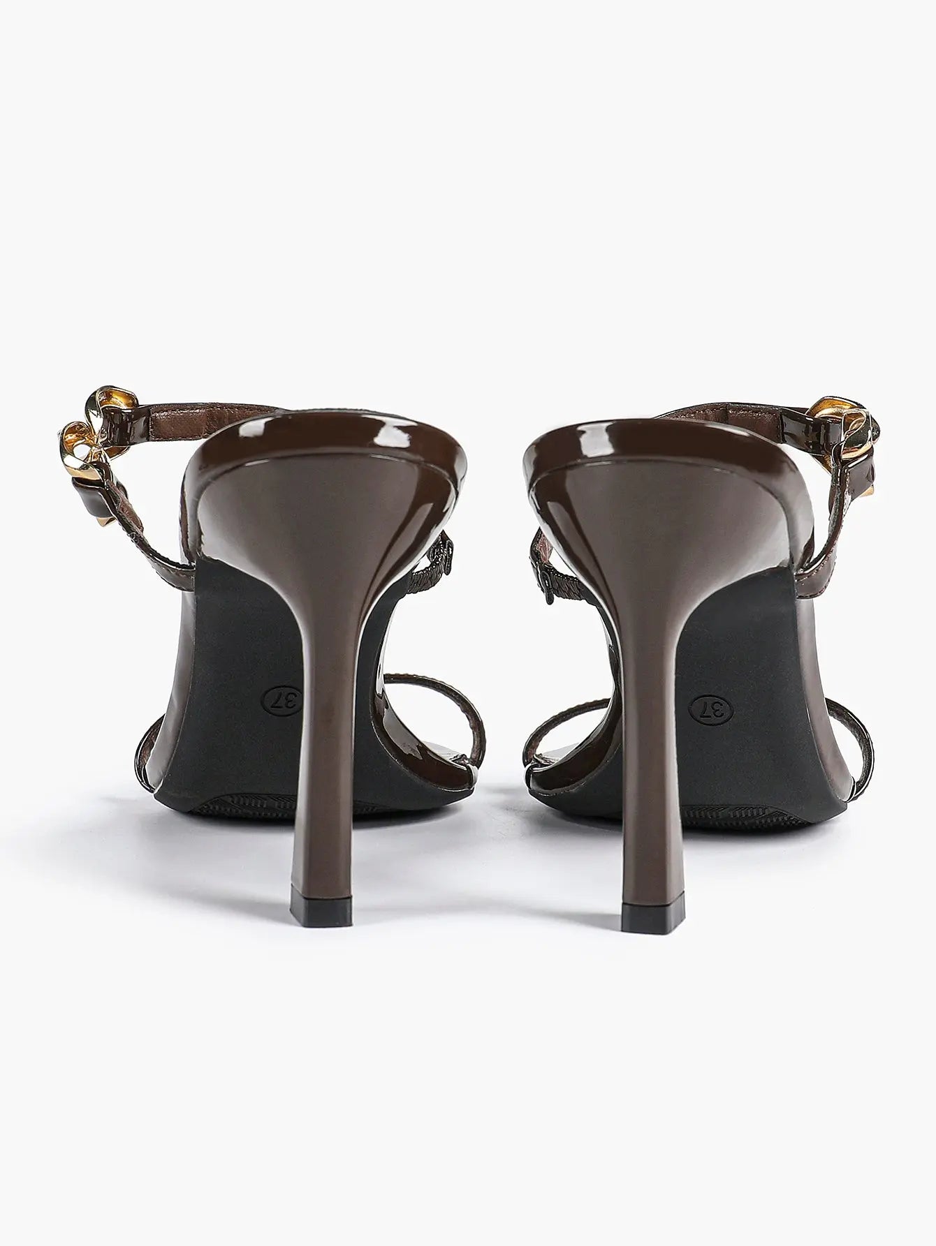 Women's Black High-Heel Sandals Opened Pointed Toe Ankle Strap Stiletto Heels Wedding Party Office Dress Shoes YISHIFAN