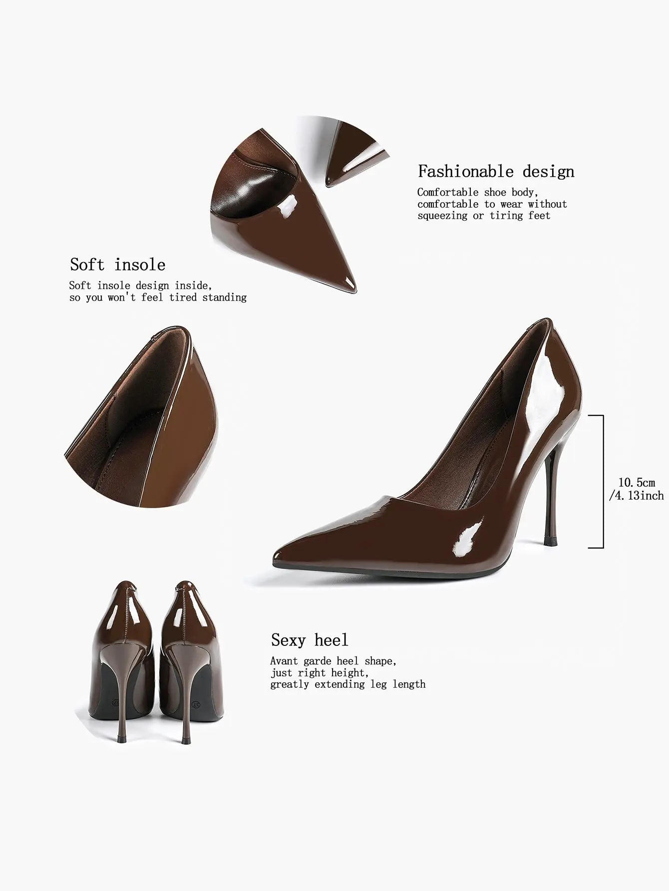 Women's Stiletto Heels Closed Sharp Pointed Toe Classic Wedding Party Dress Pump Shoes YISHIFAN