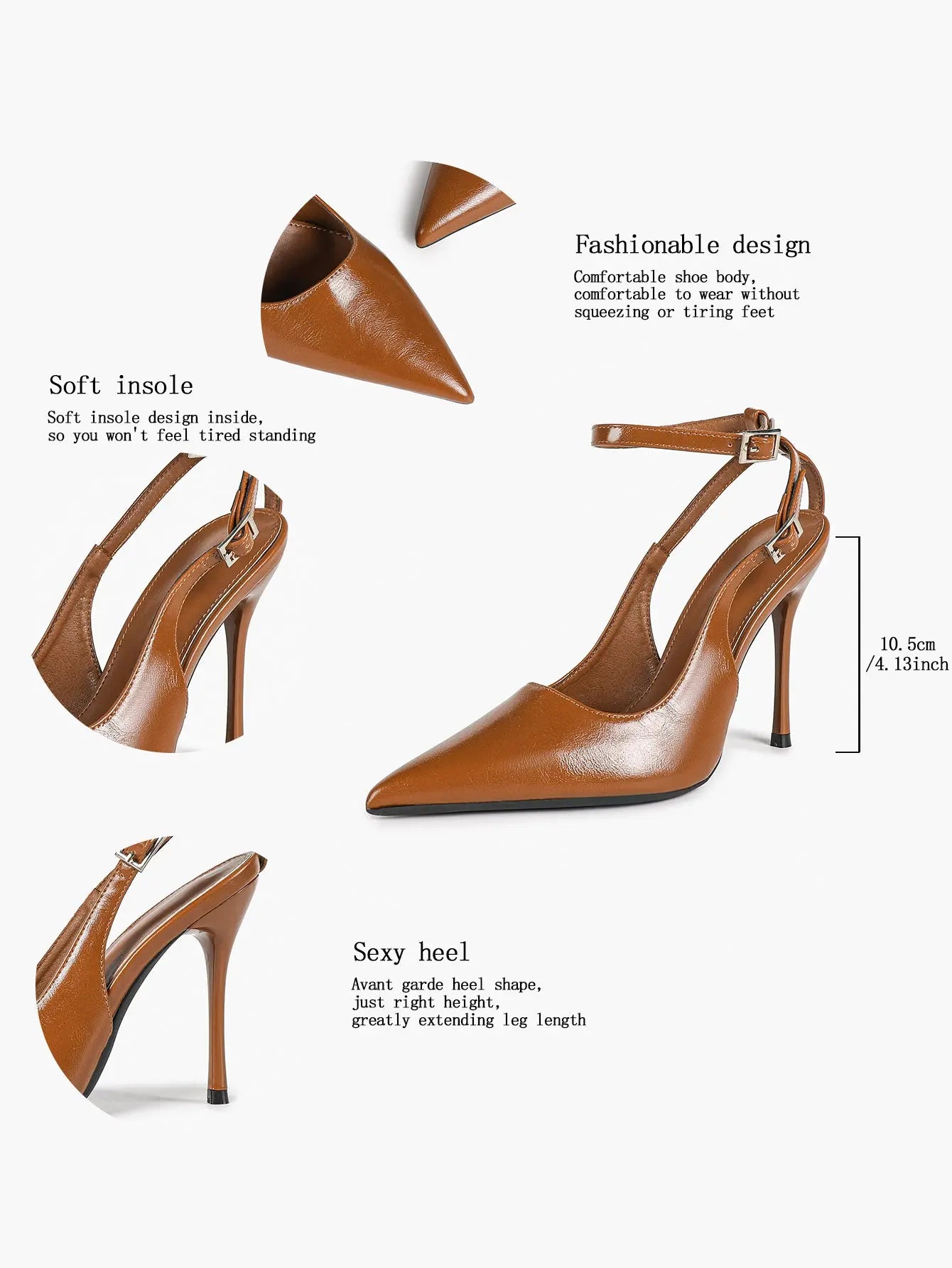 Ivory D’Orsay Double Strap Stiletto Heels – Women’s Pointed Toe Ankle Strap High Heels YISHIFAN