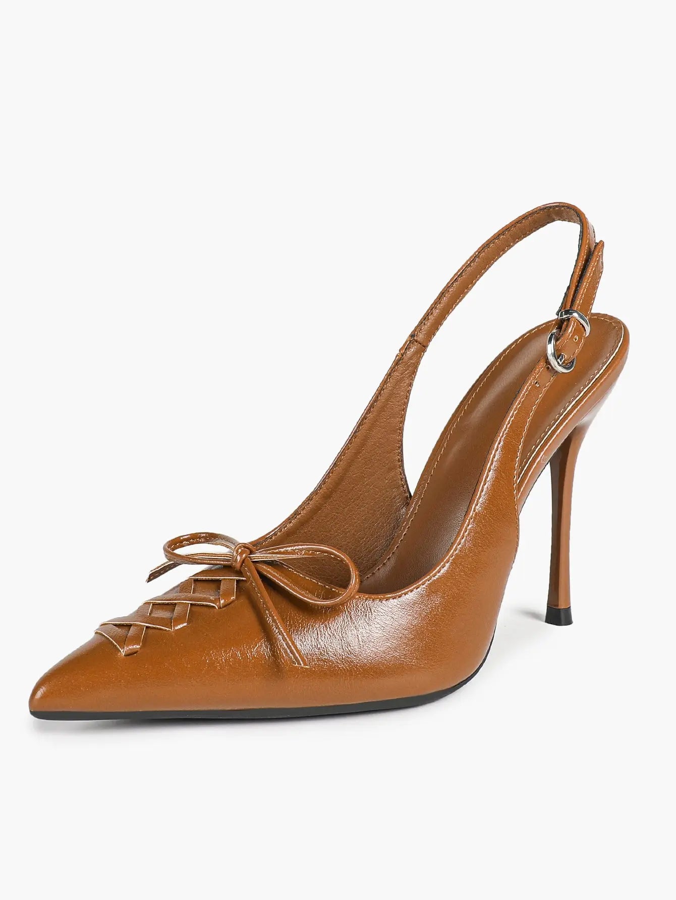Slingback Pumps for Women Pointed Toe Bow Tie Stiletto Heels Dress Shoes Comfortable Sexy High Heels YISHIFAN