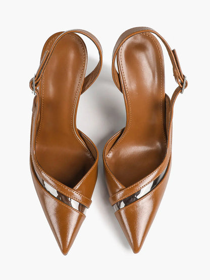 Closed Toe Slingback Heels Women Pumps Strappy Pointed Toe Stiletto Heels for Women Wedding Party Dress Shoes YISHIFAN