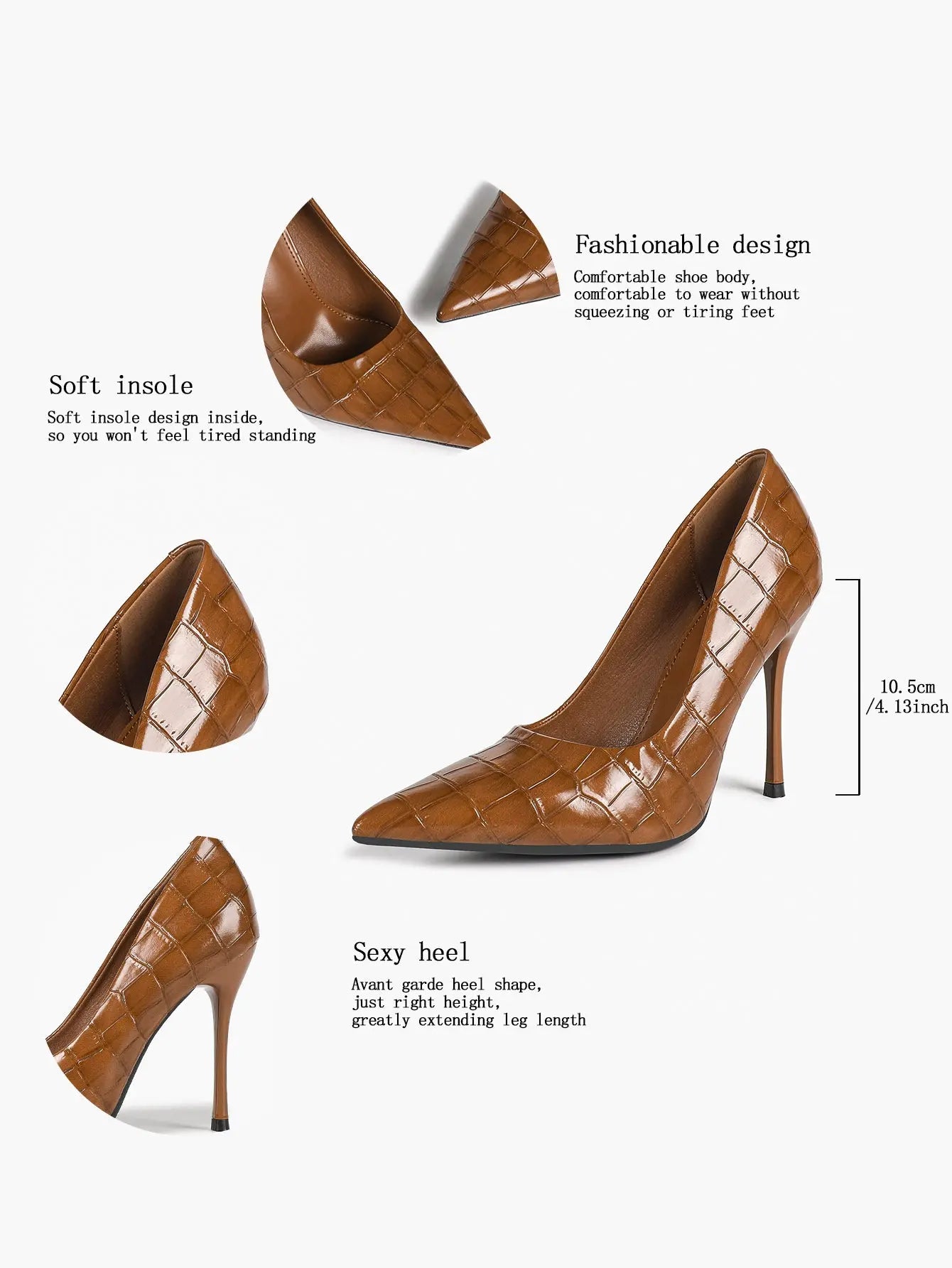Women's Stiletto Heels Closed Sharp Pointed Toe Classic Wedding Party Dress Pump Shoes YISHIFAN