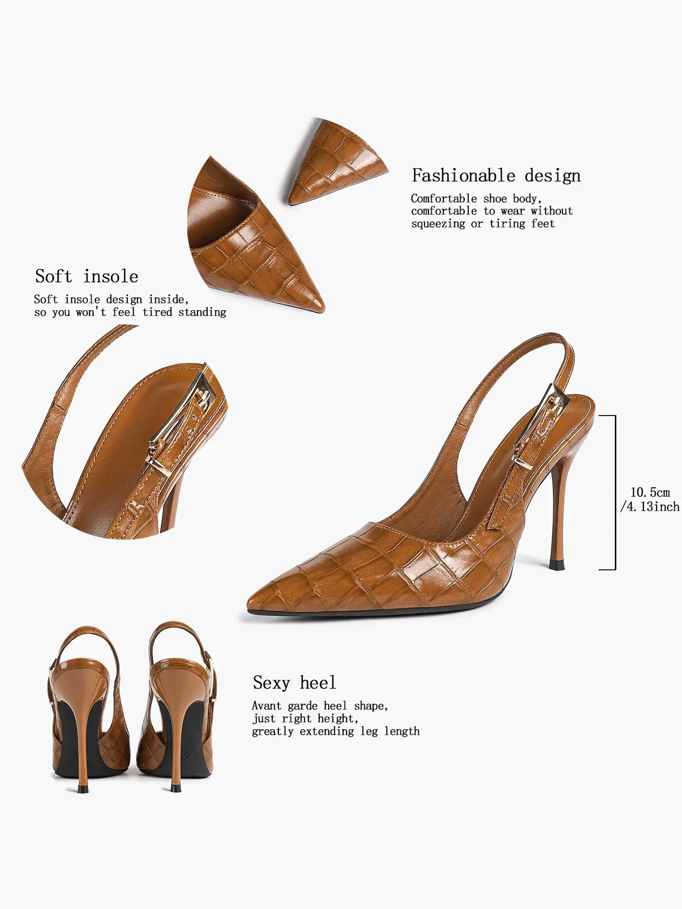 Women's Green Stone High-Heel Sandals Pointed Toe Slingback Stiletto Heels Wedding Party Evening Dress Shoes YISHIFAN