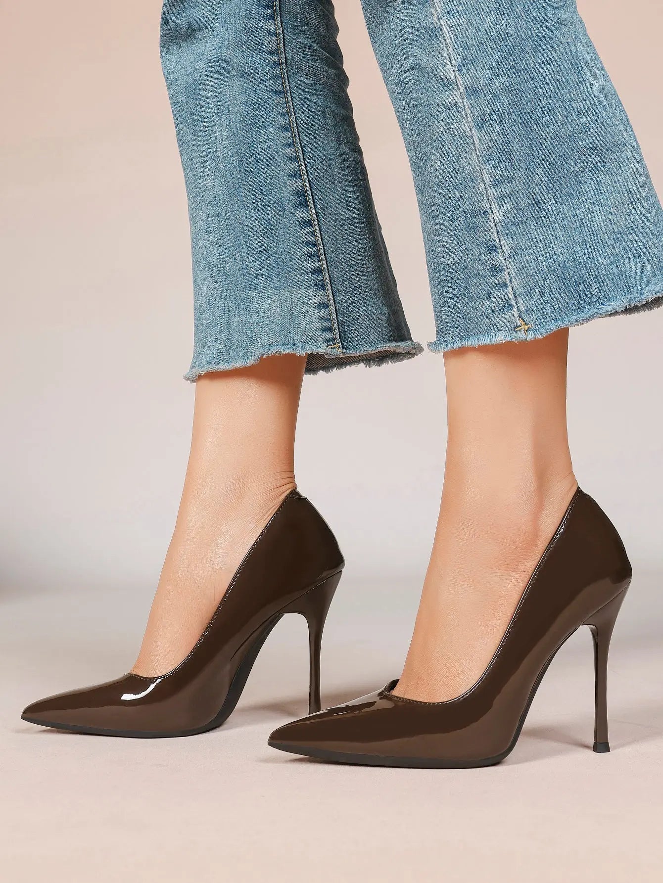 Women's Closed Pointed Toe Classic Stiletto Heels for Wedding Party Evening Dress Shoes YISHIFAN