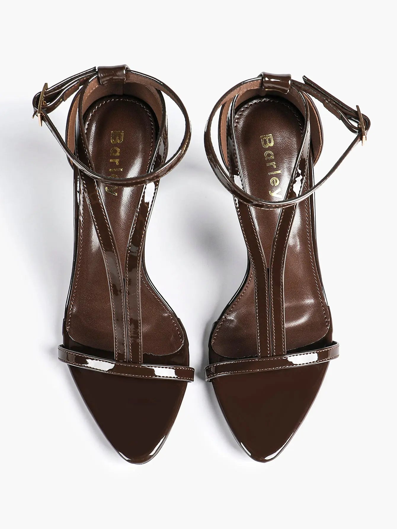 Women's Pointed Toe High-Heel Sandals Y-Strap Adjustable Ankle Strap Wedding Party Shoes YISHIFAN