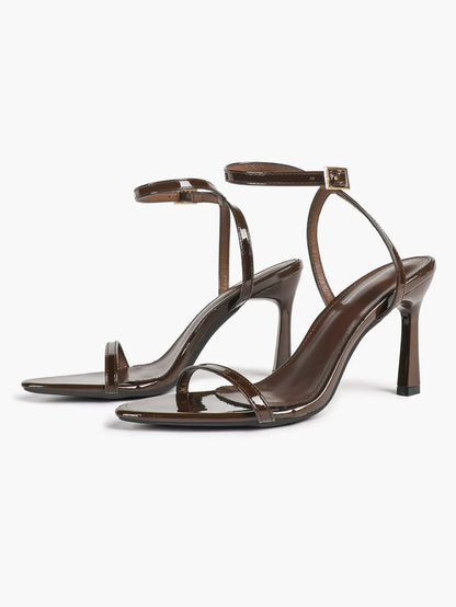 Women Pointed Peep Toe Strappy Heels Ankle Strap Stiletto Kitten Wedding Bridal Party Dress Shoes YISHIFAN