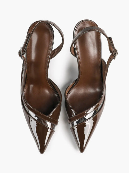 Closed Toe Slingback Heels Women Pumps Strappy Pointed Toe Stiletto Heels for Women Wedding Party Dress Shoes YISHIFAN