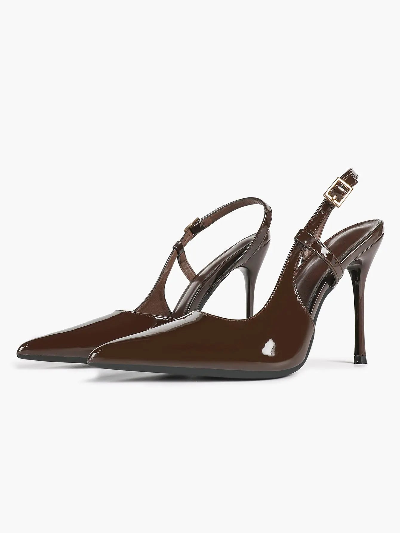 Women Closed Toe Slingback Heels Strappy Pointed Toe Stiletto Heels Wedding Party Dress Shoes YISHIFAN