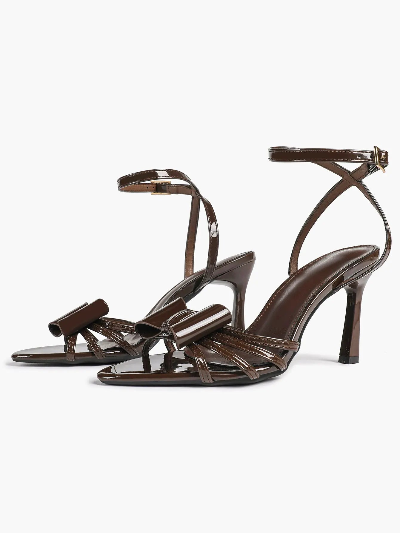 Bow Tie Heels Sandals Slingback Peep Toe Wedding Stiletto Heel Summer Cute Wedding Bridal Shoes YISHIFAN