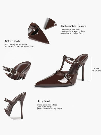 Women's Slingback High Heels Pointed Toe Stilettos Dress Party Pump Shoes YISHIFAN