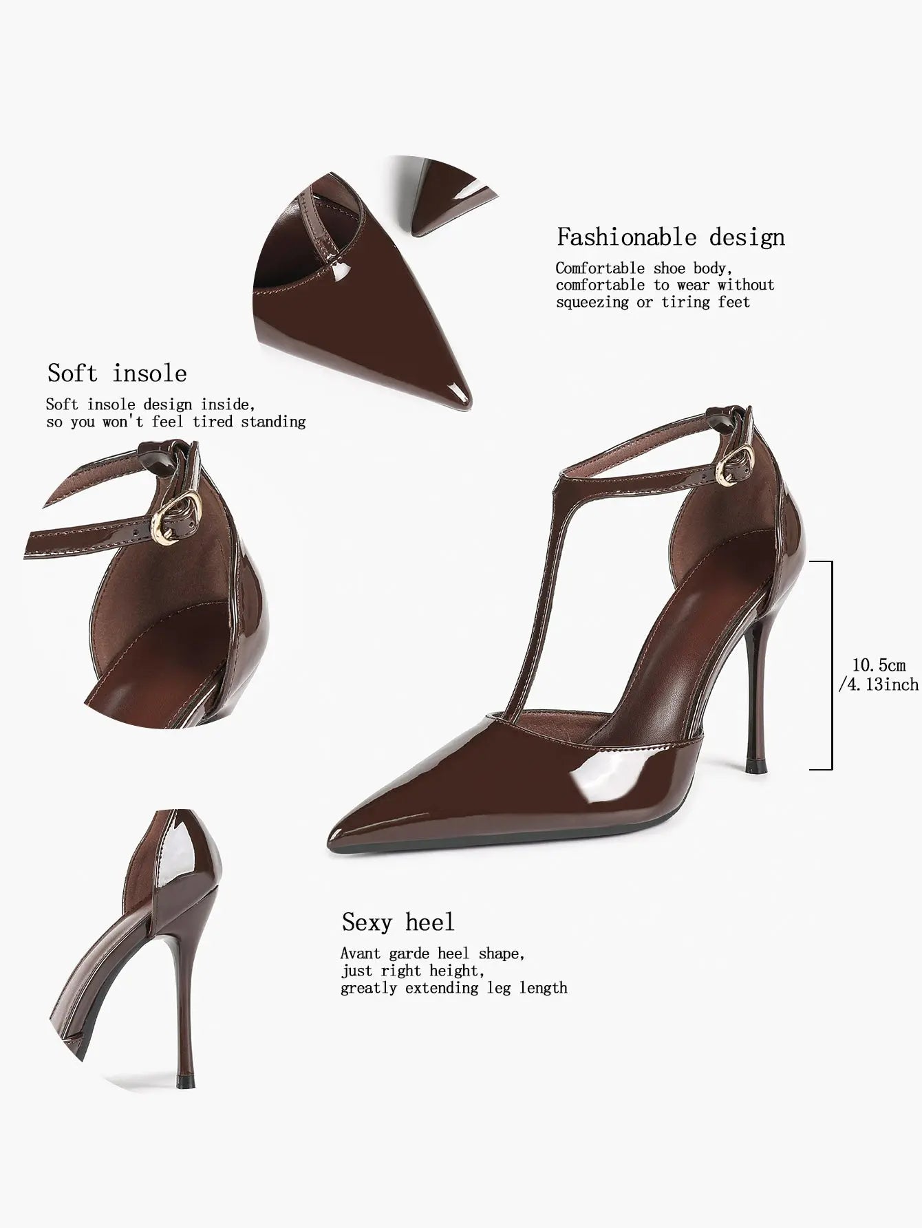 Women Pointed Toe Stiletto Heels Ankle Strap Heeled Sandals Wedding Party Sexy Dress Shoes YISHIFAN