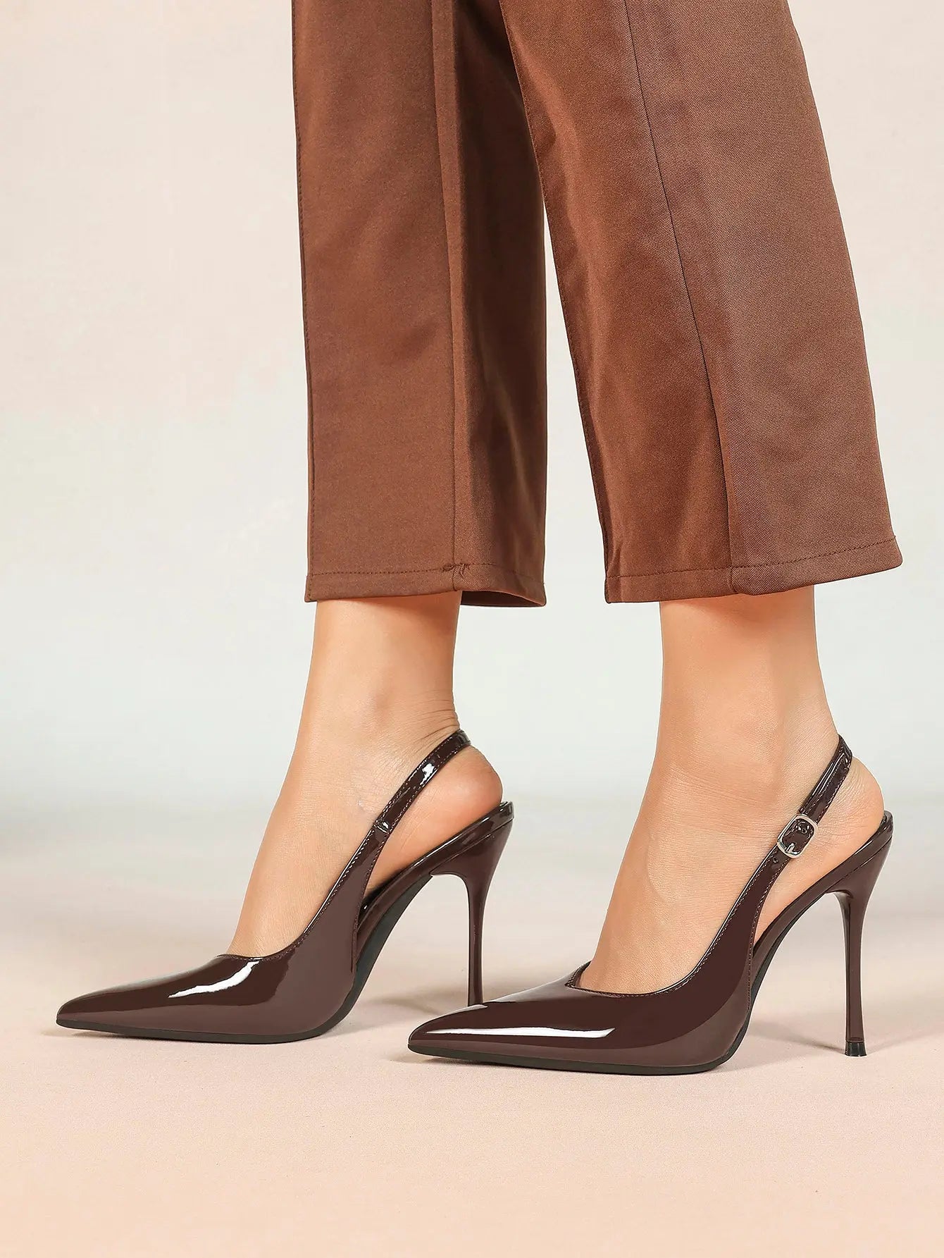 Women Closed Toe Slingback Heels Strappy Pointed Toe Stiletto Heels for Women Wedding Party Office Dress Shoes YISHIFAN