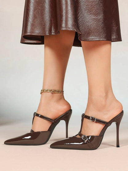 Women's Slingback High Heels Pointed Toe Stilettos Dress Party Pump Shoes YISHIFAN
