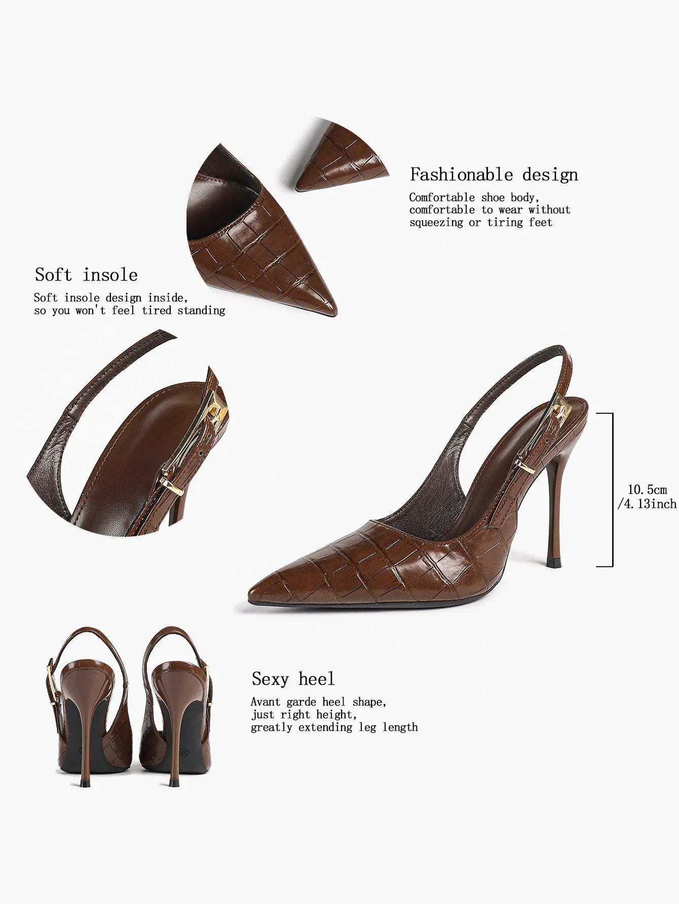 Women's Green Stone High-Heel Sandals Pointed Toe Slingback Stiletto Heels Wedding Party Evening Dress Shoes YISHIFAN