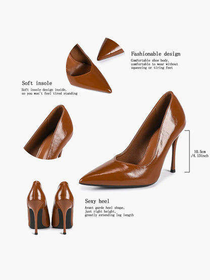 Women's Closed Pointed Toe Classic Stiletto Heels for Wedding Party Evening Dress Shoes YISHIFAN
